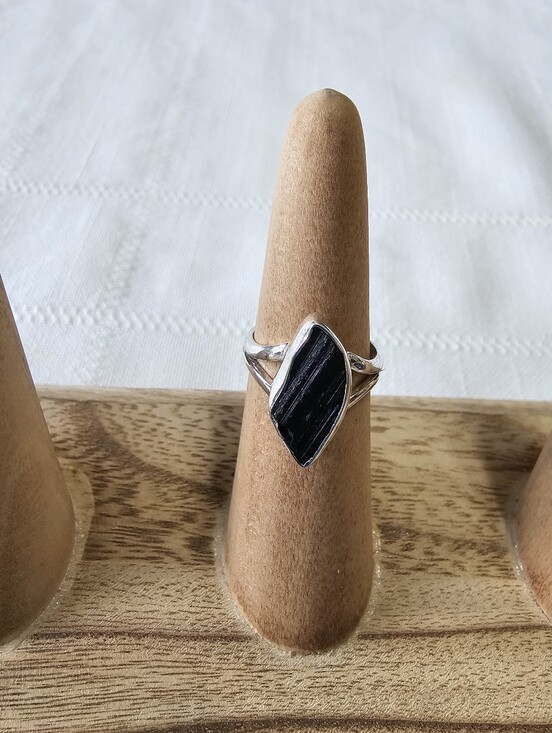 Jewelry - Sterling Silver .925 Black Tourmaline Ring - Size 5